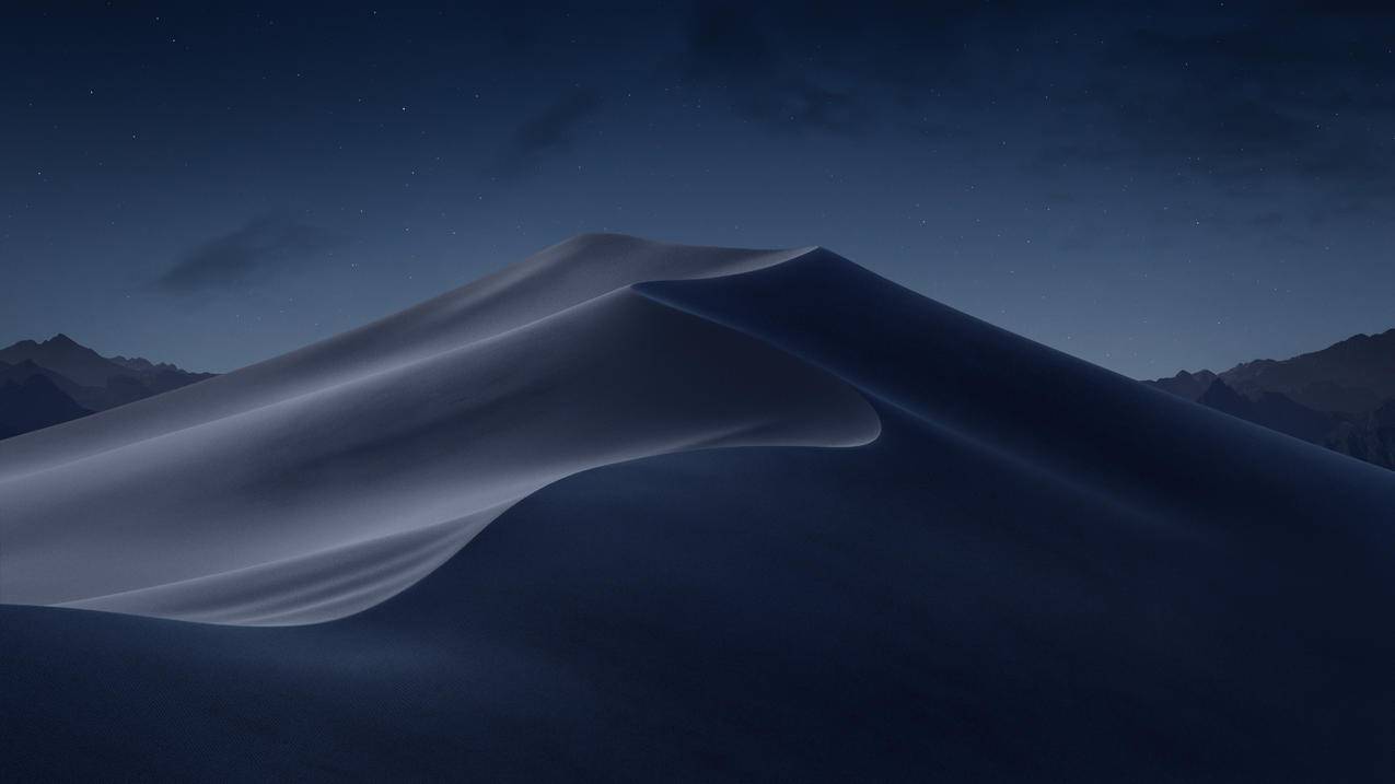 苹果自带 莫哈韦 沙漠 晚上 风景 5K高清壁纸