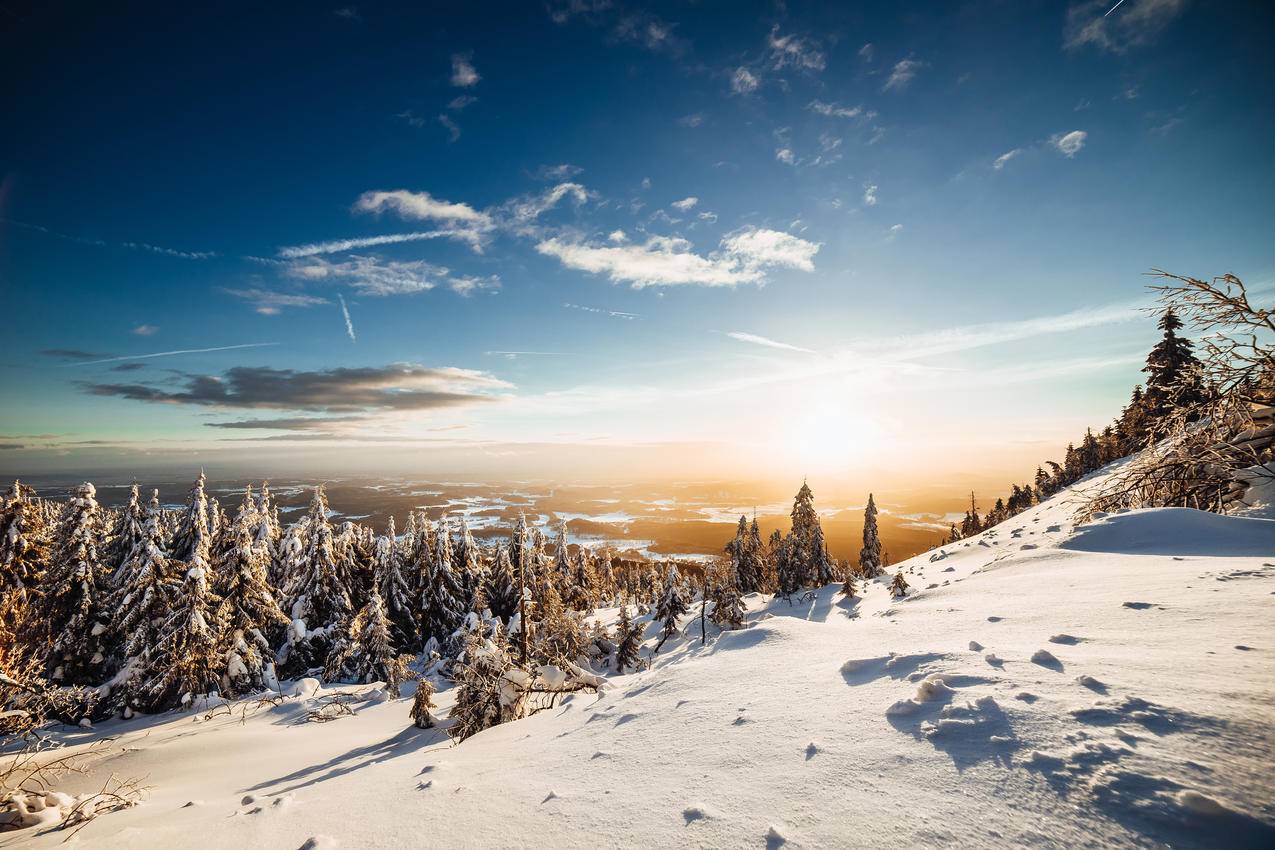 完美的冬季山景 4k风景高清壁纸