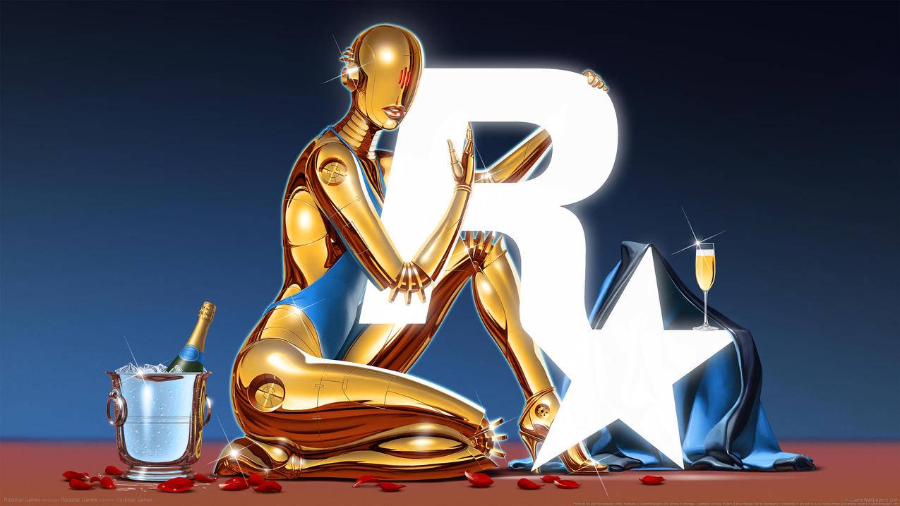 《摇滚明星游戏 Rockstar Games》金色铜人 4K高清壁纸