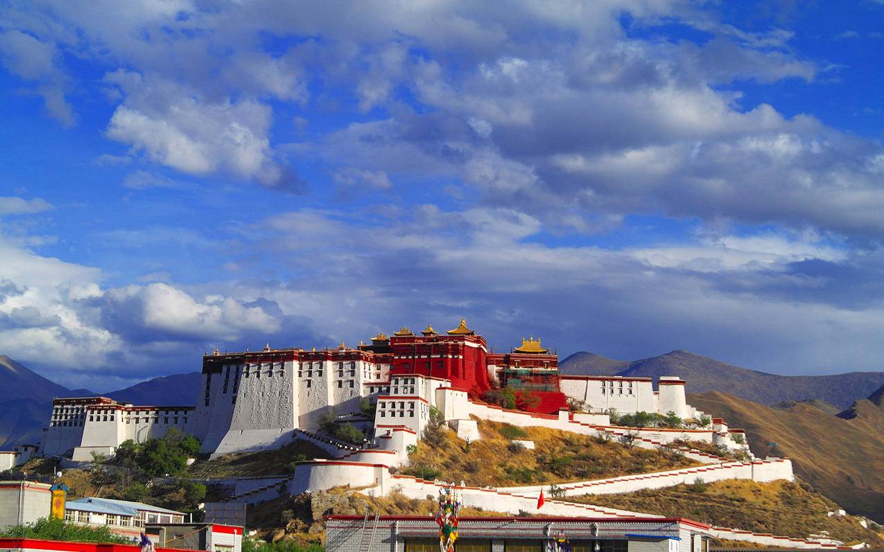 风景西藏风景拉萨布达拉宫宽屏高清壁纸
