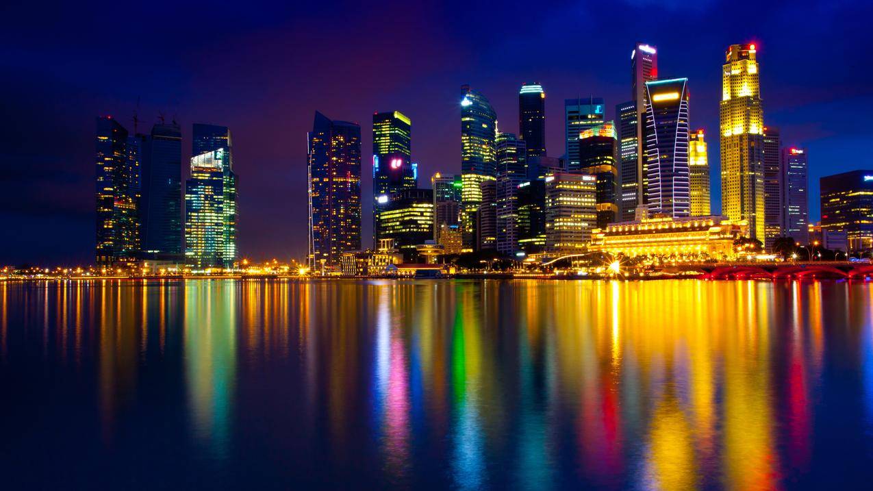 滨海湾新加坡风景4k壁纸