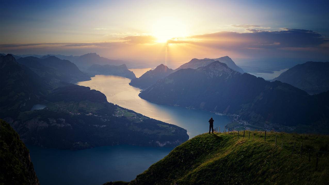 瑞士琉森湖 4K高清风景壁纸
