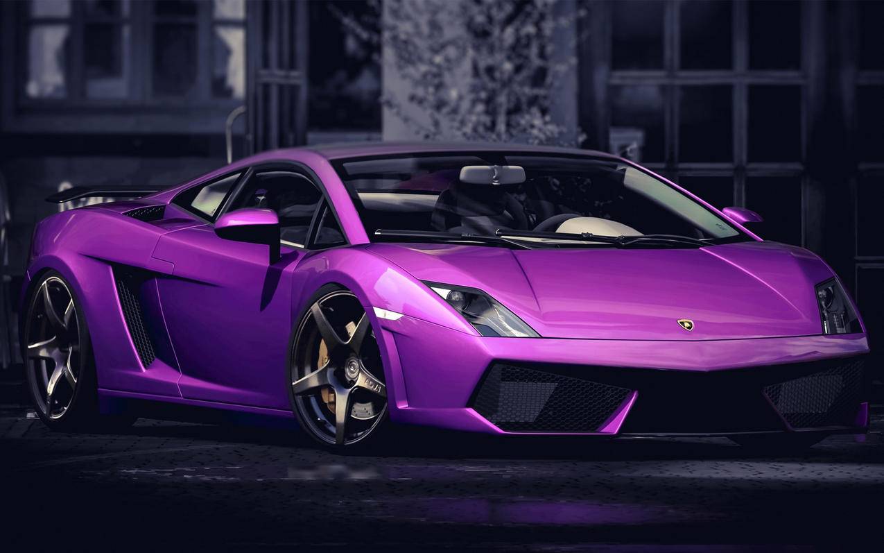 兰博基尼紫色跑车高清壁纸