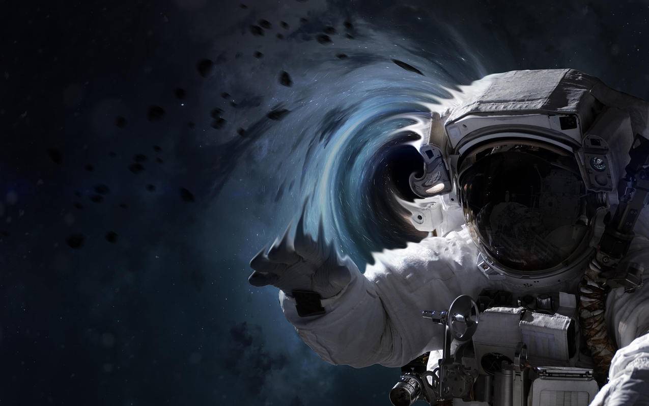 炫酷时尚虚拟黑洞宇宙宇航员高清壁纸
