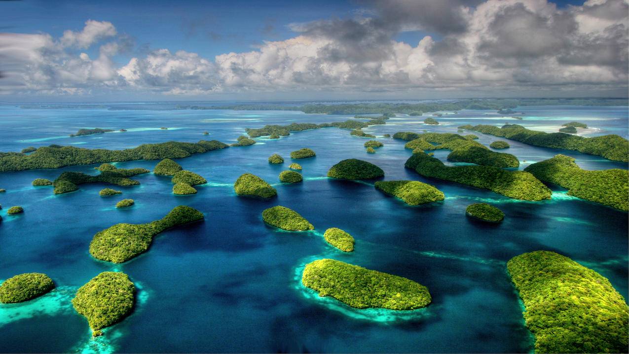 岩石 群岛 从空中看 微软win10风景4k壁纸3840x2160