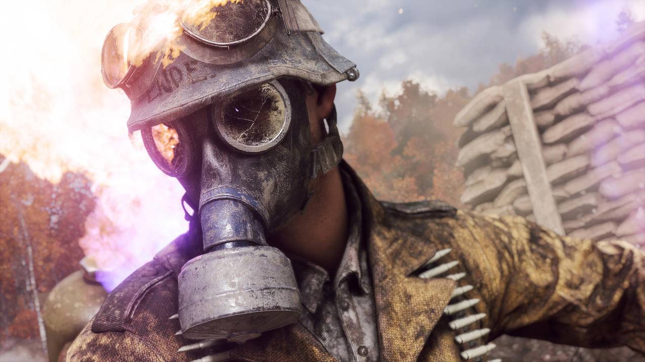 《战地5 Battlefield V》防毒面具 军服 4K高清游戏电脑壁纸