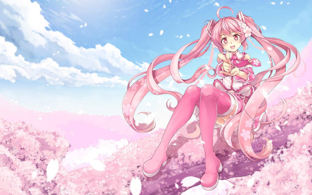 动漫初音未来镜音双子少女手绘高清壁纸