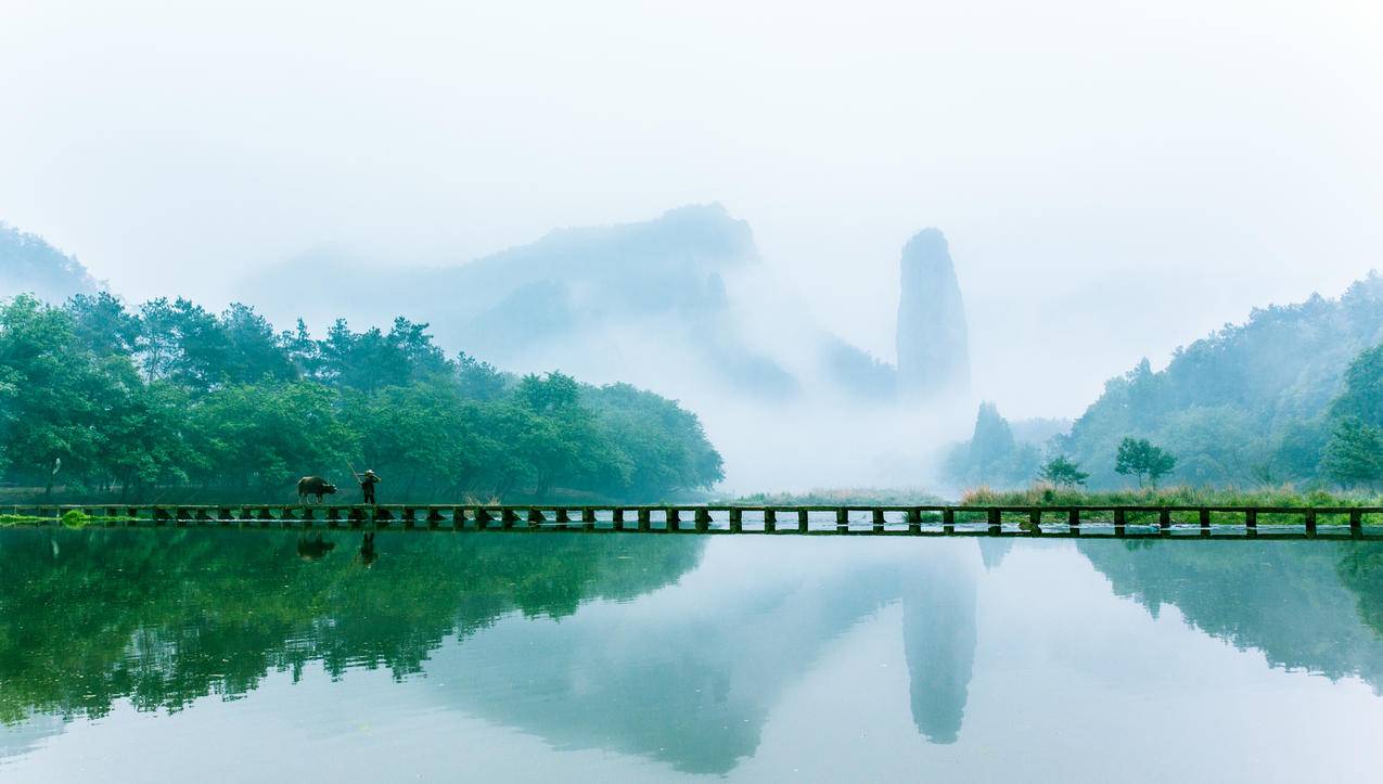 清明节 中国风 山水风景画 5k高清风景壁纸
