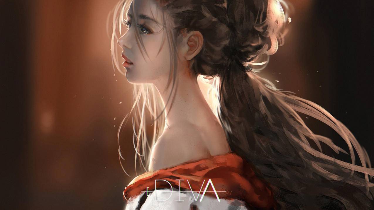 辫子 光 女孩 唯美 4k高清动漫壁纸