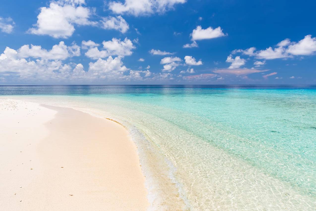 马尔代夫 美丽的海滩 风景 5k高清壁纸