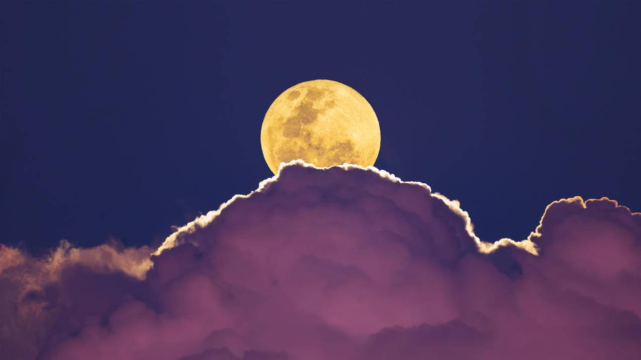 月亮 云 自然风景 4K高清壁纸