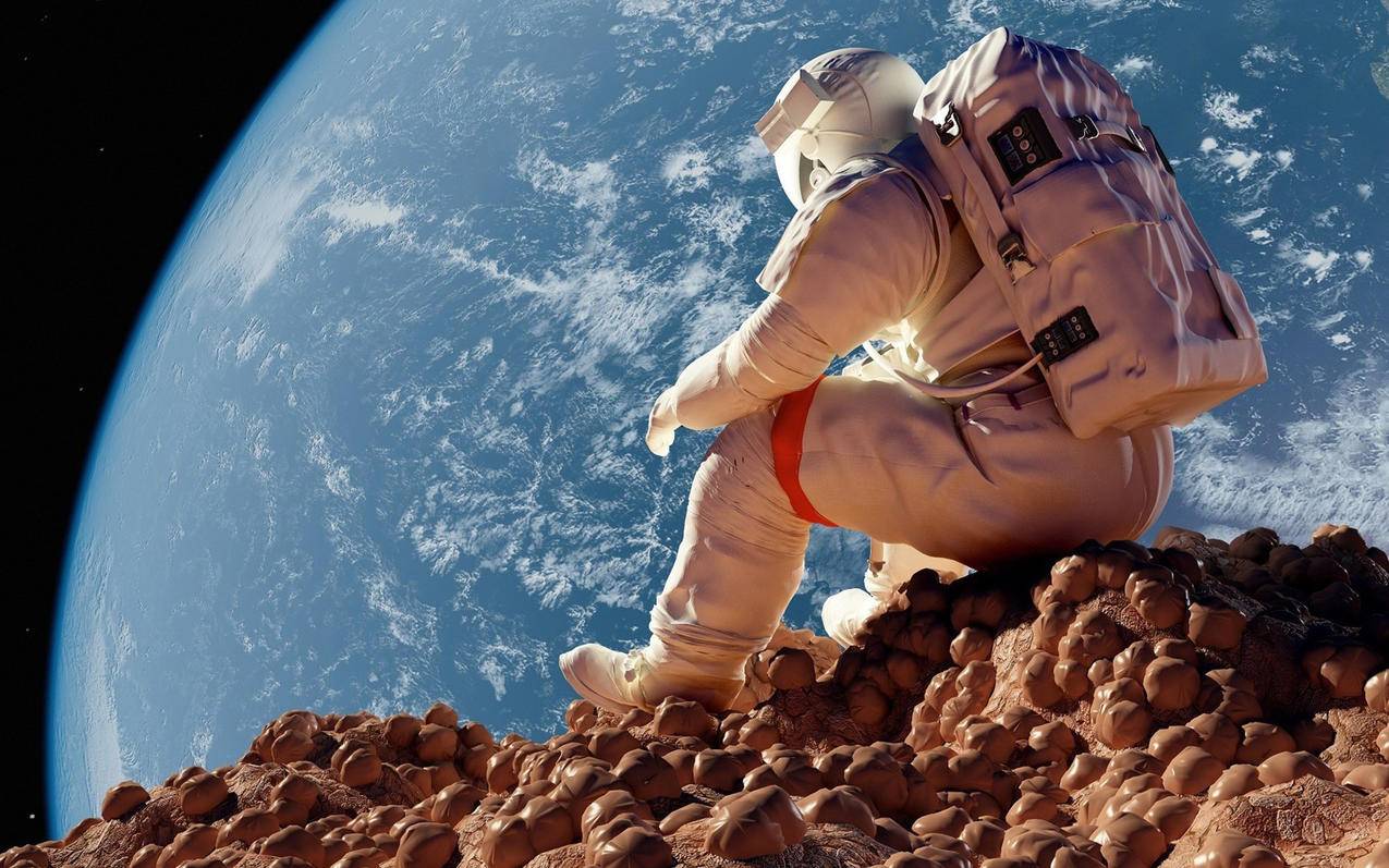 炫酷时尚宇航员太空地球科幻高清壁纸