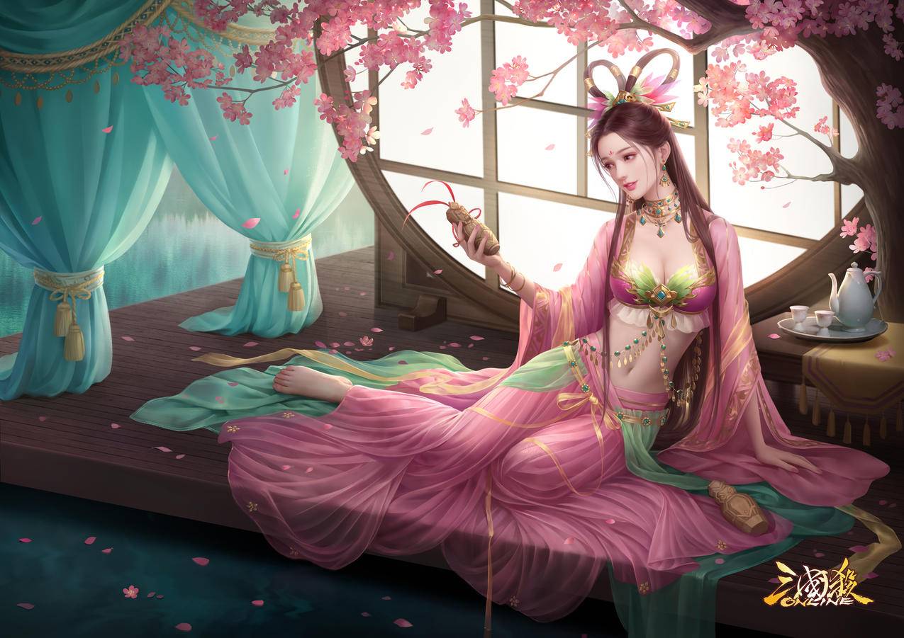 三国杀 玉脂牵芯SP貂蝉4k高清壁纸
