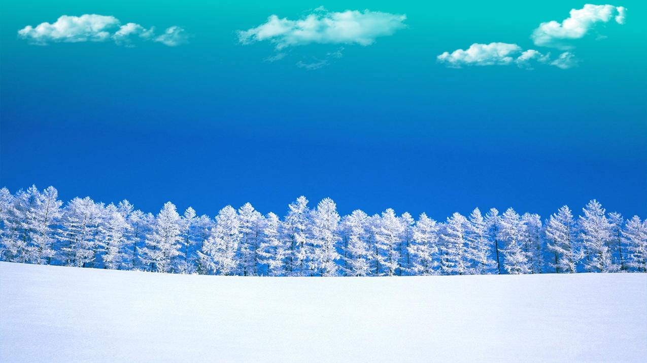风景摄影雪景蓝天高清壁纸