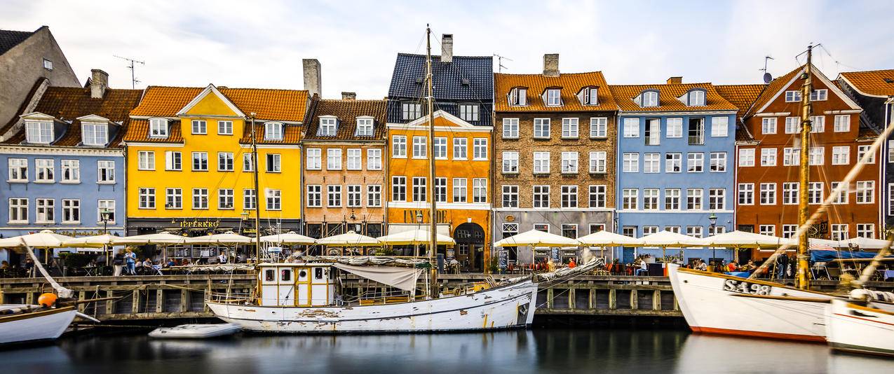 哥本哈根新的港口风景3440x1440带鱼屏壁纸