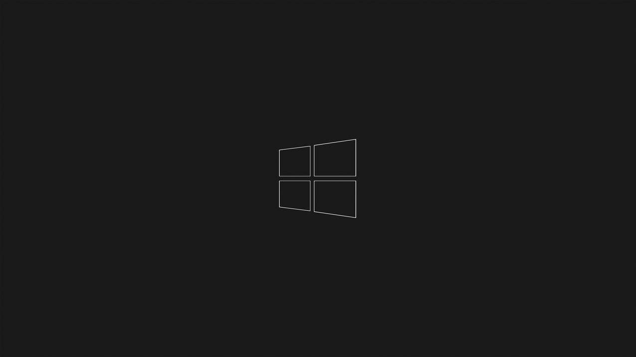 windows10 简单 黑色背景 4K标志高清壁纸