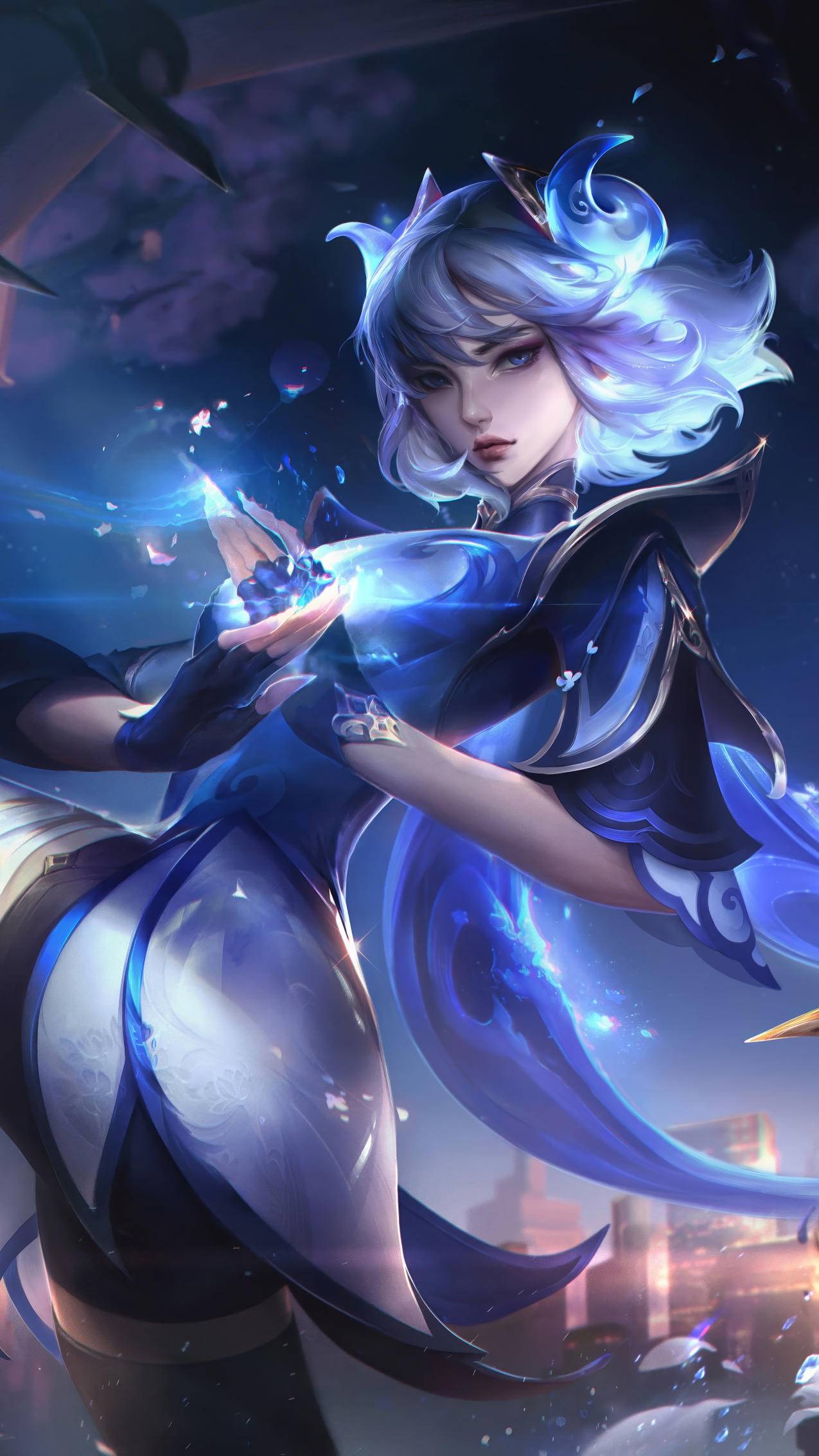 刀锋舞者 青花瓷 艾瑞莉娅 LOL 英雄联盟4K手机壁纸图片