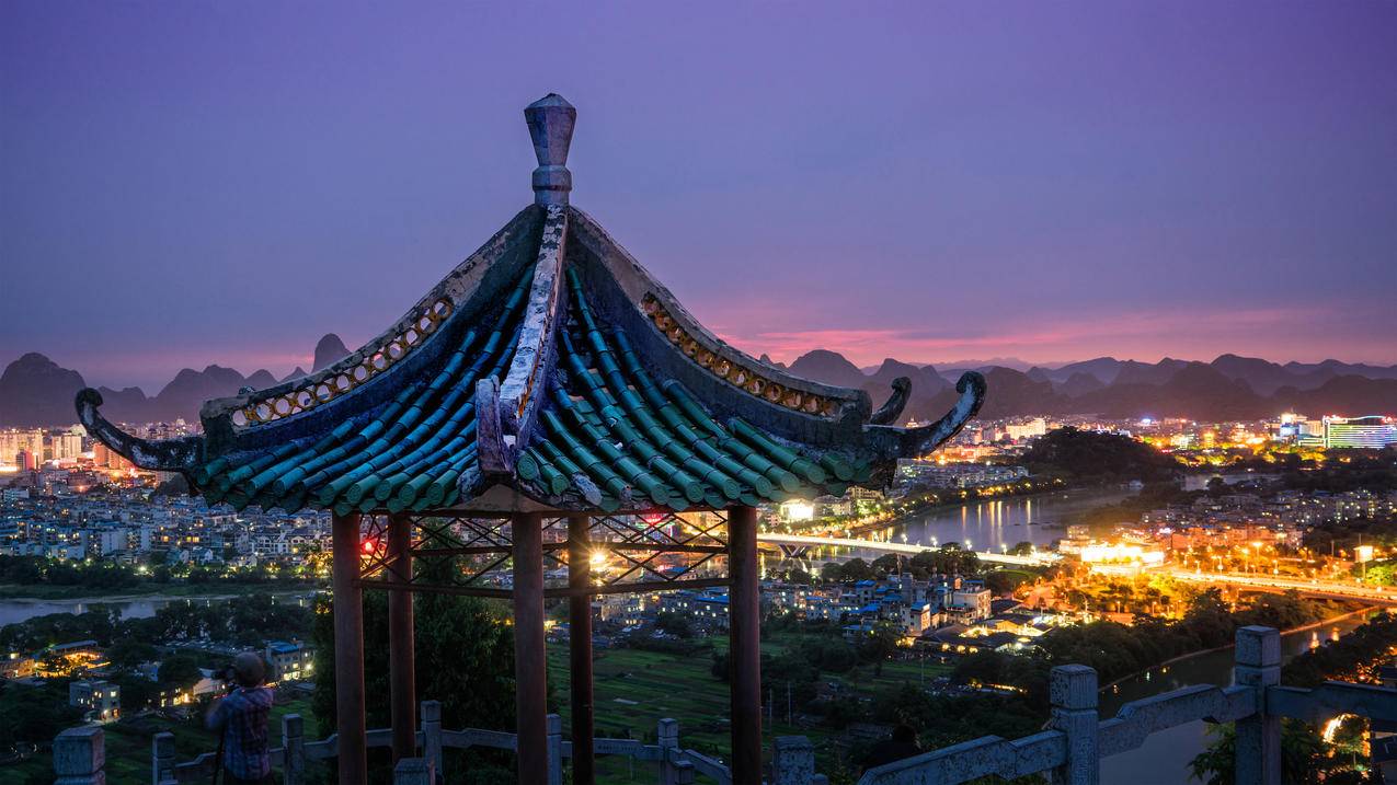 桂林夜景 4k风景高清壁纸