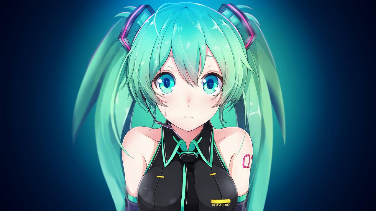 初音未来 大眼睛 Big Eye Miku 4k动漫高清壁纸