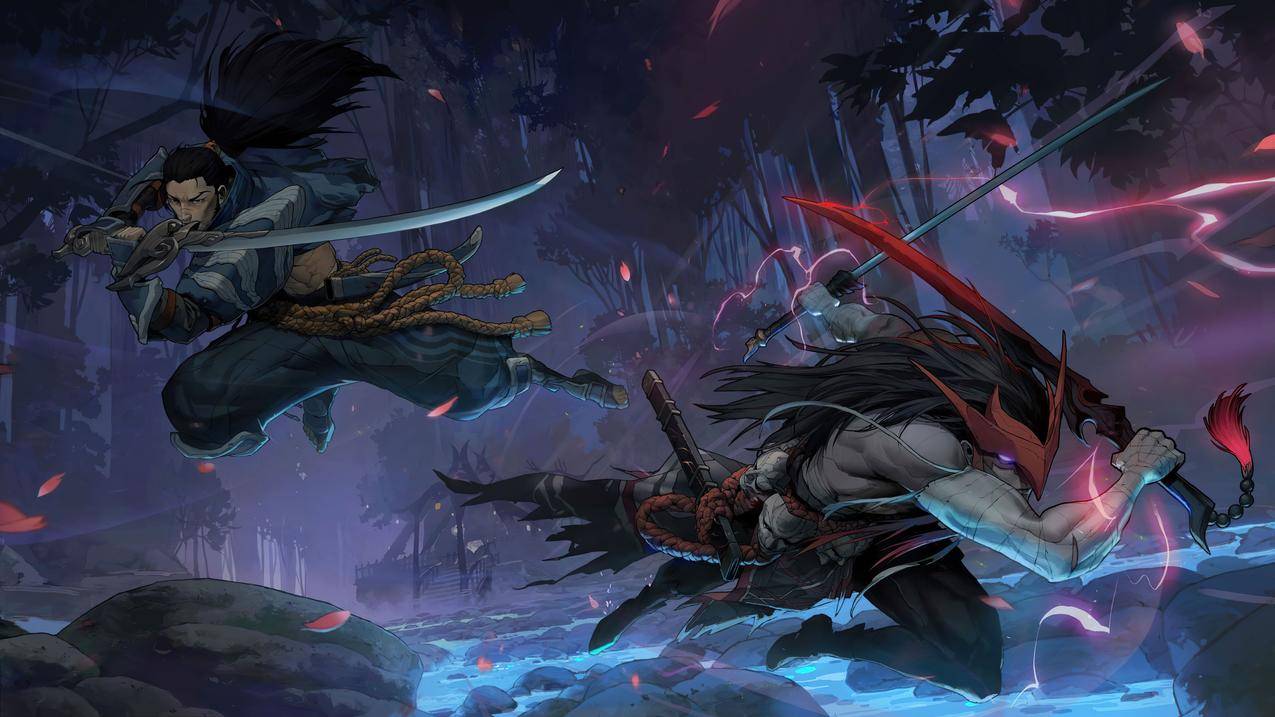 LOL英雄联盟疾风剑豪 亚索 封魔剑魂 永恩 同人4k壁纸3840x2160