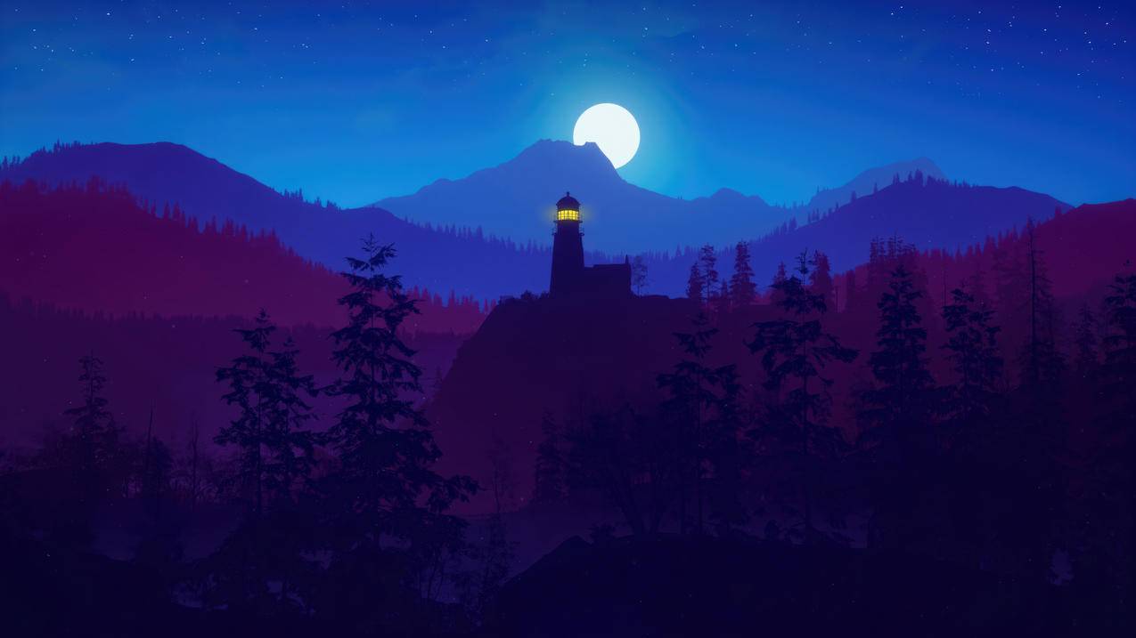 Alan Wake 2 游戏风景 灯塔 晚上 森林 4k壁纸