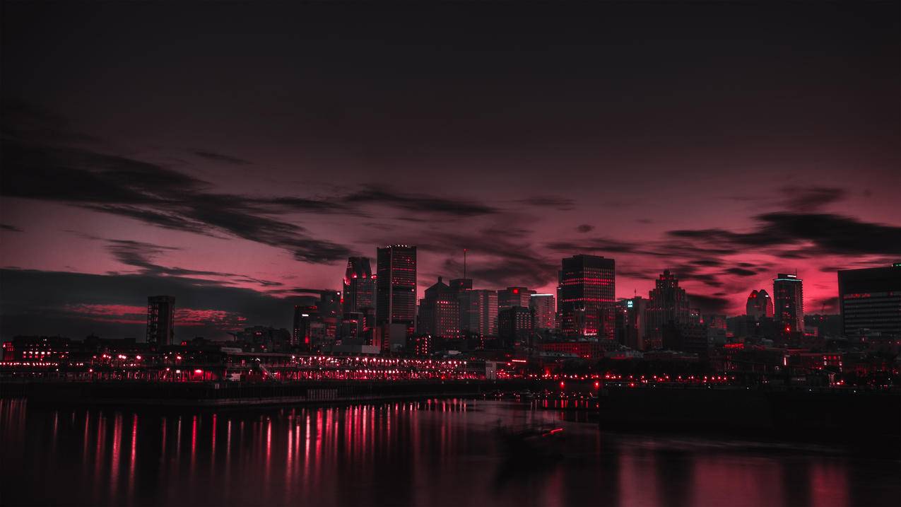 红色的城市 4k风景高清壁纸
