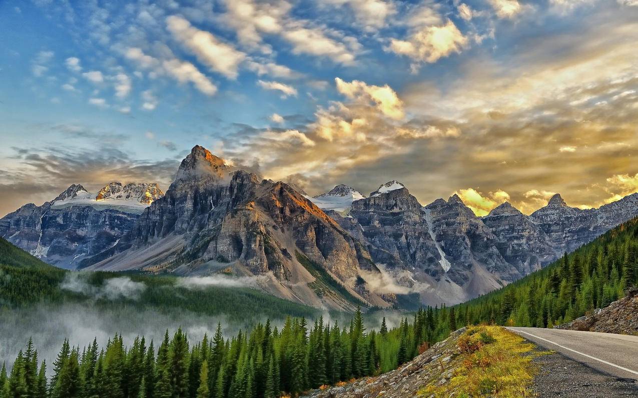 风景自然风景加拿大班夫美丽壮观宽屏高清壁纸