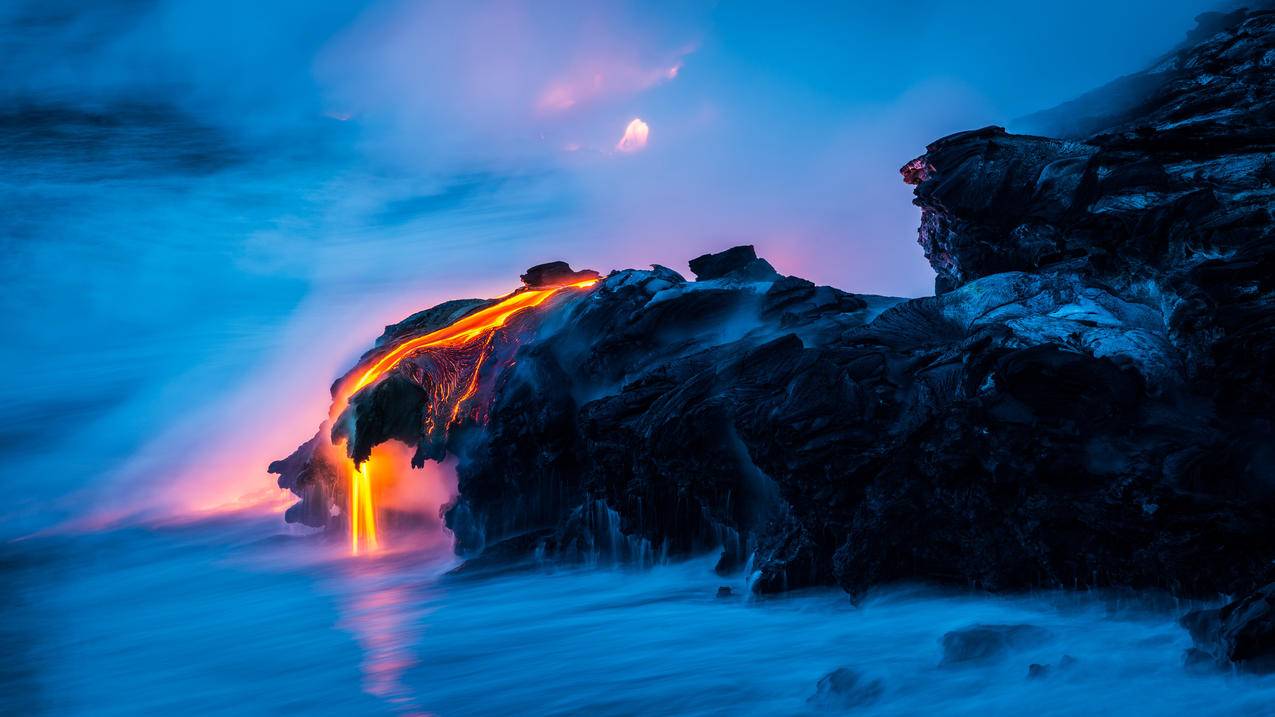 自然之美 火山 熔岩 win10主题 4k风景壁纸