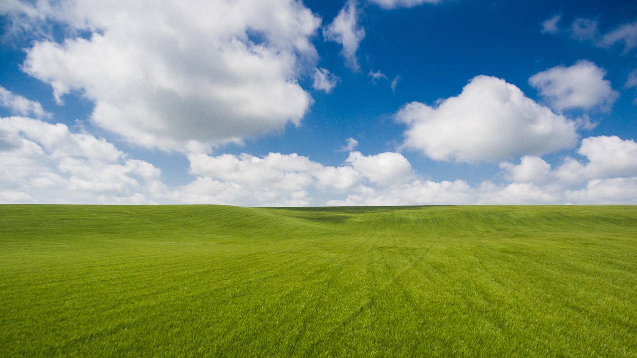 麦场与云蓝天草地风景4k壁纸