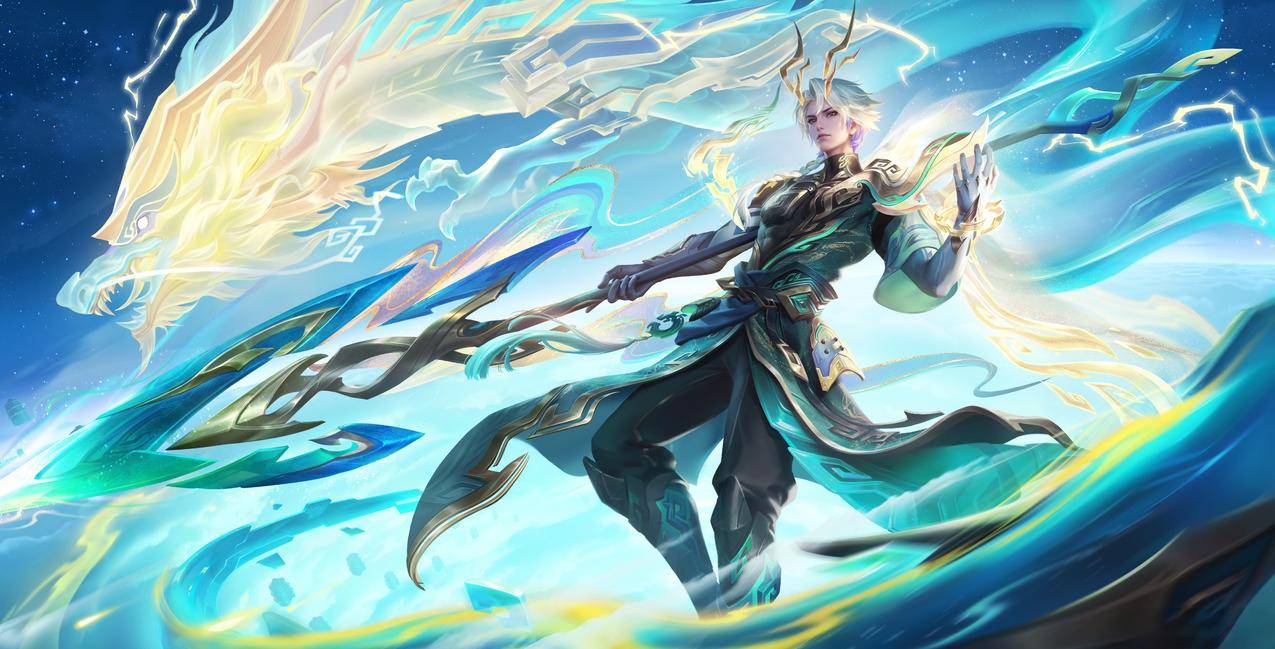 王者荣耀 龙年皮肤 赵云-铭钟鼎皮肤超清无水印海报8K壁纸