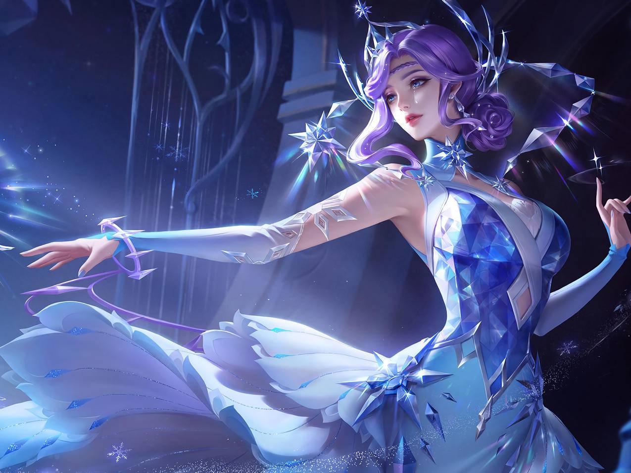 王者荣耀甄姬冰雪圆舞曲平板iPad游戏壁纸
