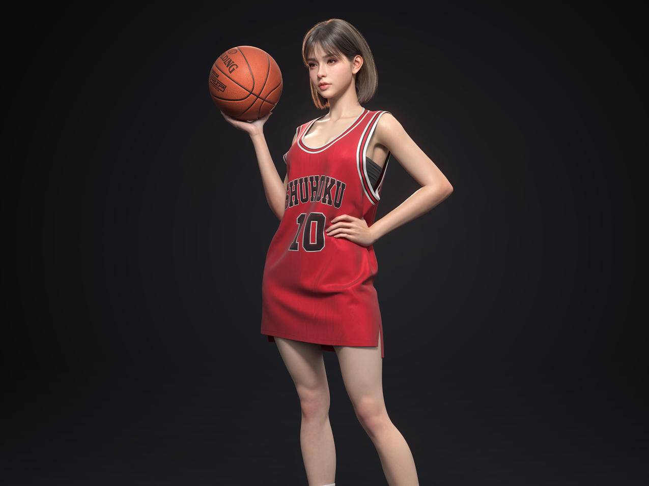 3D美女 灌篮高手 卢静赤木晴子 球服 篮球 帅气平板电脑壁纸