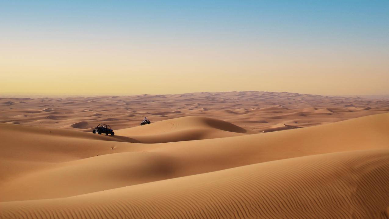 沙漠 汽车 风景 4k电脑壁纸