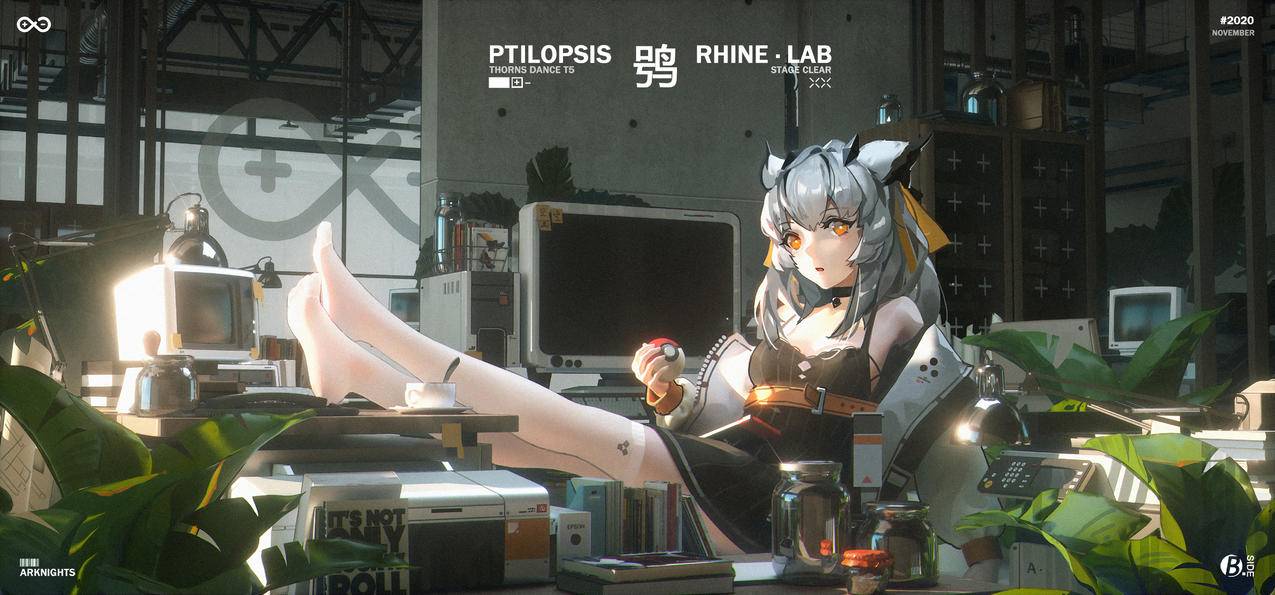 《明日方舟》白面鸮 女孩 美少女 白袜 4K动漫壁纸