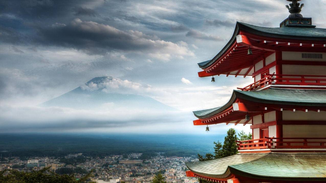 风景建筑富士山日本旅游胜地高清壁纸