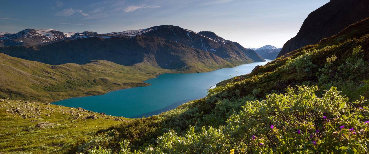 挪威besseggen风景带鱼屏壁纸
