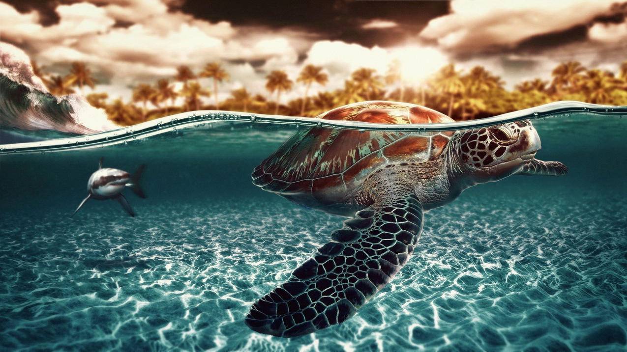 萌宠海洋动物乌龟海龟高清壁纸