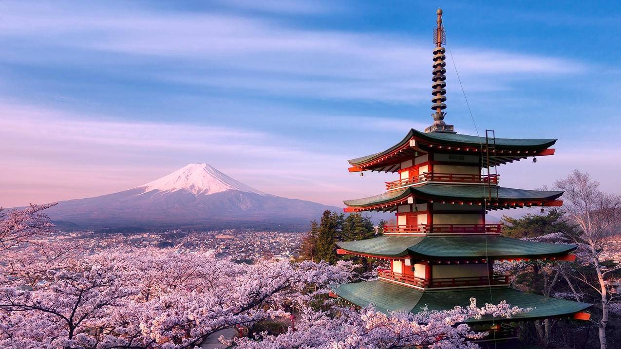 风景富士山日本旅游胜地高清壁纸