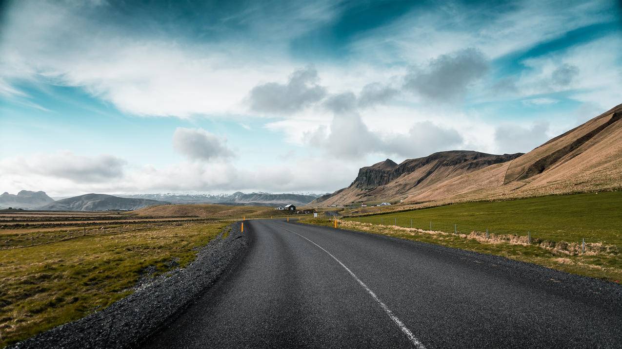 冰岛 公路风光 风景 4k高清壁纸