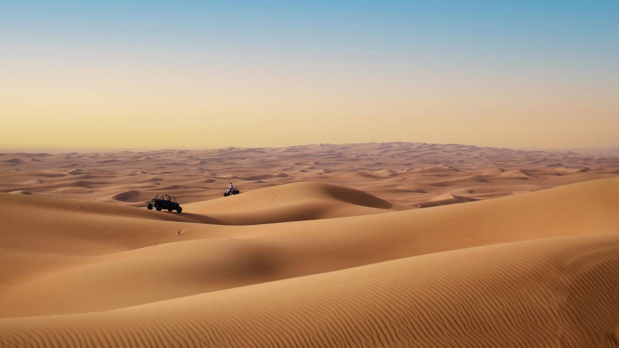 沙漠 越野车 风景 4k电脑壁纸