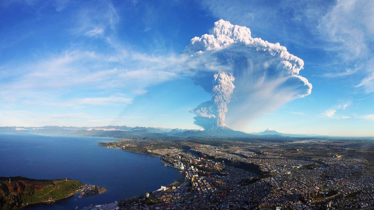 风景火山4k图片