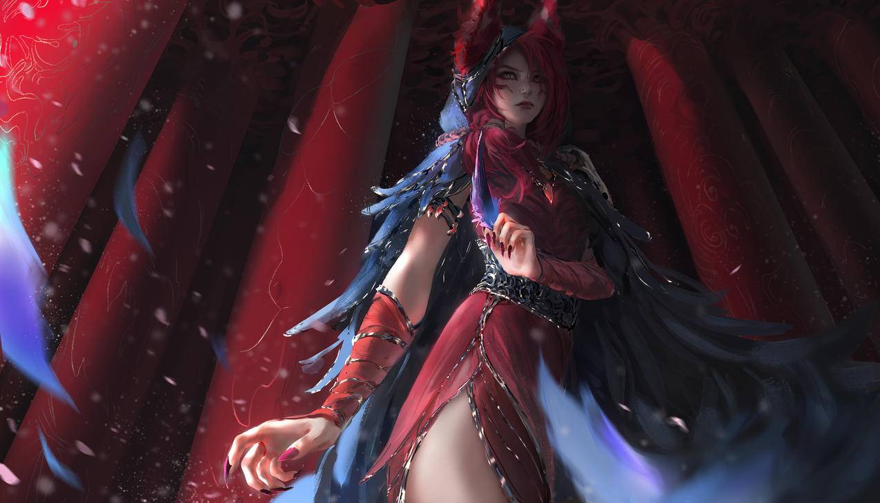 英雄联盟LOL 长柱 羽毛 狐狸 唯美 4K高清游戏壁纸