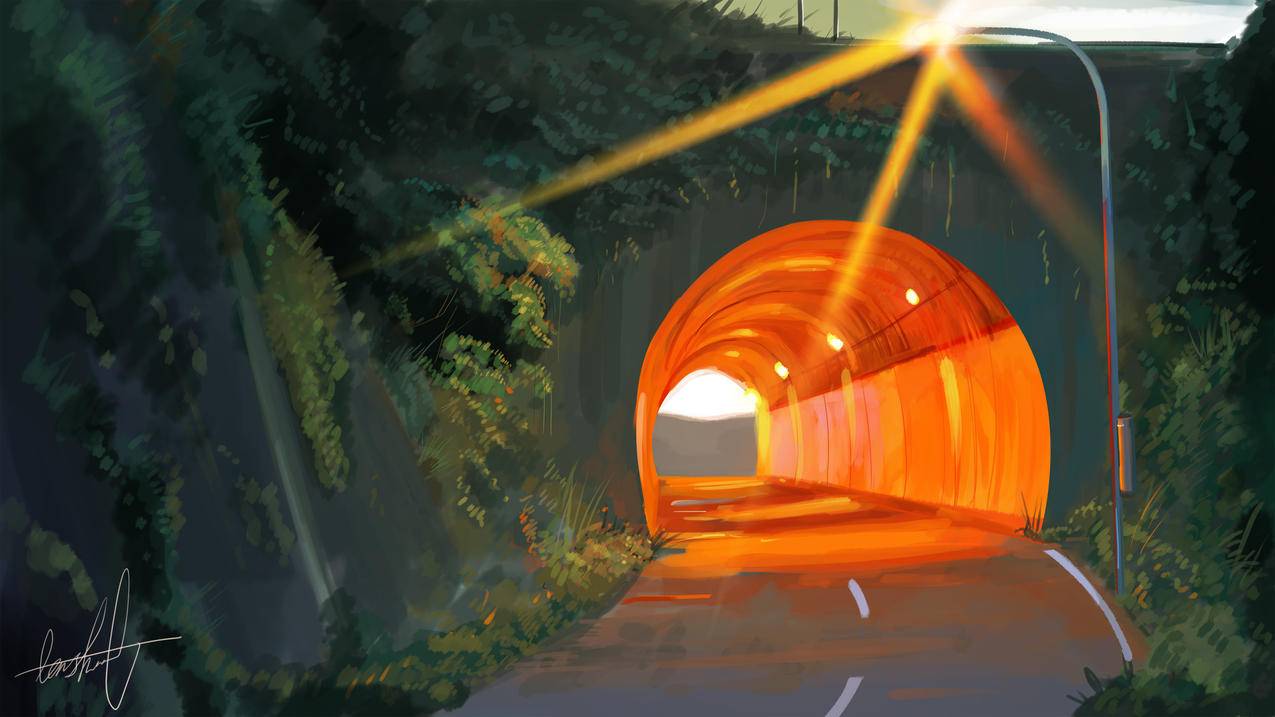影子景色 隧道 4k动漫风景壁纸