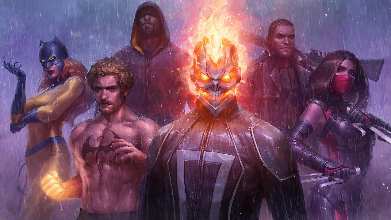 《漫威未来之战Marvel Future Fight》火头 下雨 4K高清壁纸
