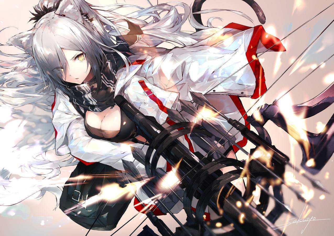 明日方舟 黑 枪 线 兽耳 4K高清动漫壁纸