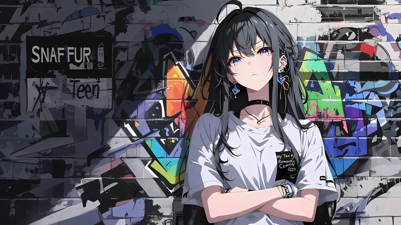 街头 动漫少女 4K壁纸 3840x2160