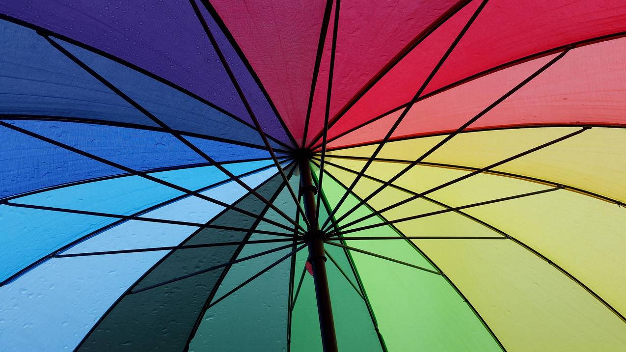 雨伞彩色炫酷5k壁纸