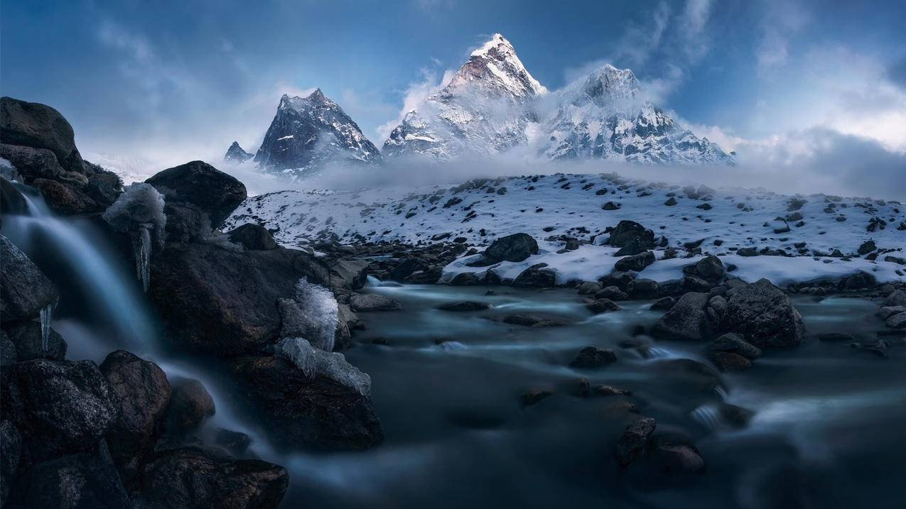 风景喜马拉雅山冰天雪地高清壁纸
