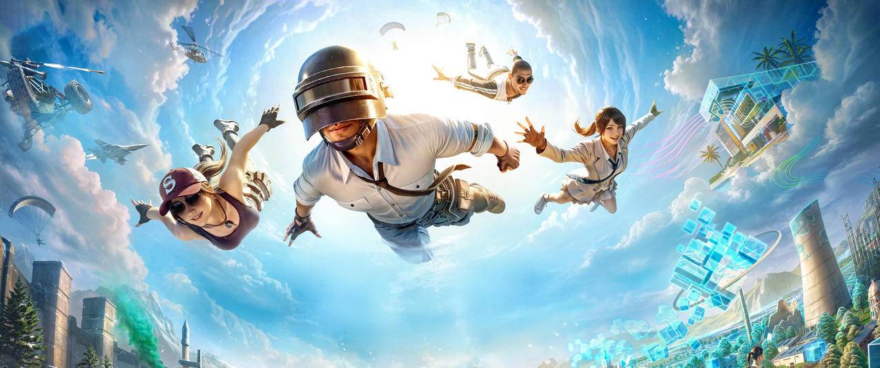 绝地求生 Pubg 天空 飞起来 3440x1440带鱼屏游戏壁纸