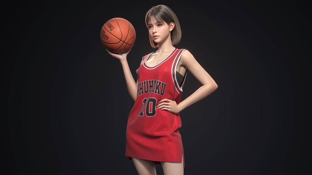 灌篮高手 卢静赤木晴子 球服 篮球 3D 5K高清动漫壁纸